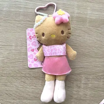 햇볕에 탄 키티 헤이세이 갸루 봉제 인형 키링 (택 포함)