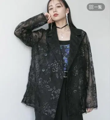 하레 레이스 자켓 블랙