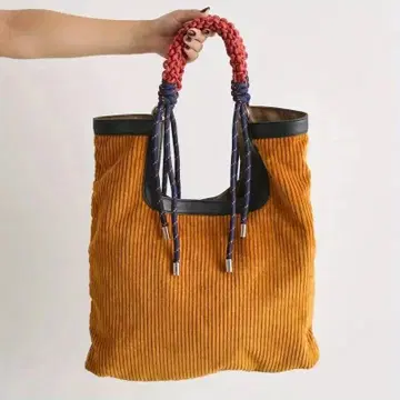 코듀로이 토트백 터메릭