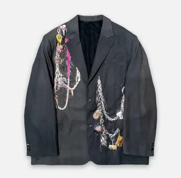 EMBROIDERED CHAIN TAILORED JACKET 그레이 S