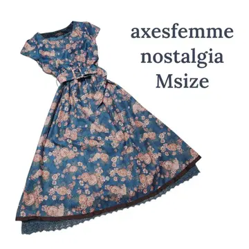 axesfemme nostalgia 장미 패턴 원피스 클래시컬 그린