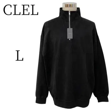 CLEL 블랙 하프 지퍼 트레이너 L
