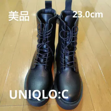 Uniqlo C 네이비 필 터치 레이스업 숏부츠 23.0cm