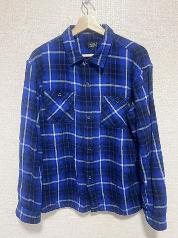 RATS COTTON FLANNEL BLUE CHECK SHIRT