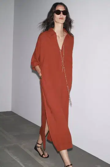 ZARA 원피스 카프탄 100% 린넨