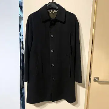 MACKINTOSH 울 코트 스탠드 카라 블랙 레오파드