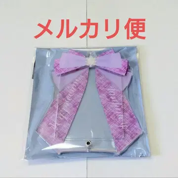 후쿠야 포토 카드 아크릴 프레임 리본 트위드 체크 퍼플 보라색