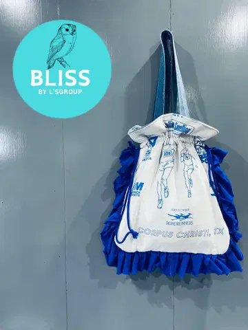구제 리메이크 빈티지 T셔츠 복조리 프릴 토트백