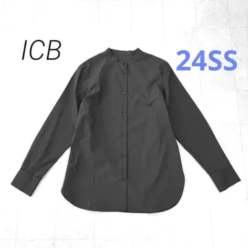 ICB 새상품급 24SS [워셔블] 클린 브로드 밴드 카라 블라우스