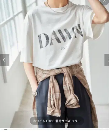 Spick&Span 로고 포토 빅 TEE 화이트