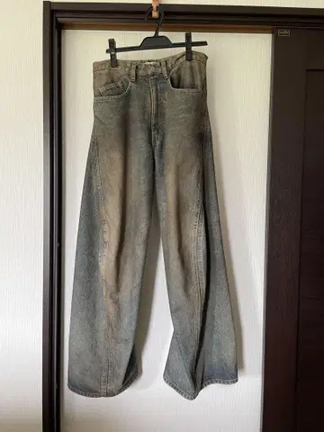 NVRFRGT 와이드 레그 데님 팬츠