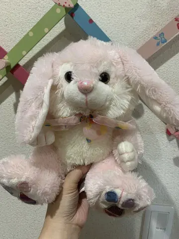 핑크 토끼 봉제 인형 부활절