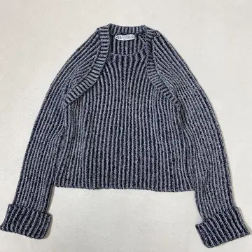새상품급 ZARA 자라 워셔블 크롭 리브 니트 풀오버