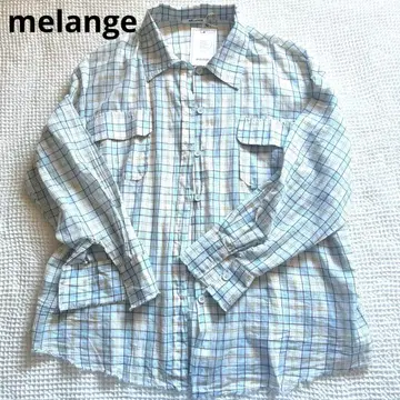 melange 체크 셔츠