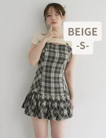 정품 앤드마리 Karen check mini dress Ssize