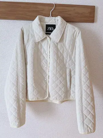 ZARA 크림 퀼팅 재킷