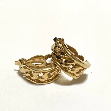 pierre cardin 골드 체인 패턴 후프 귀찌