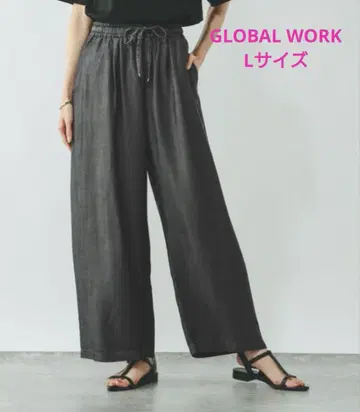 [새상품] GLOBALWORK 에어리 릴랙스 데님 이지 팬츠 블랙 L