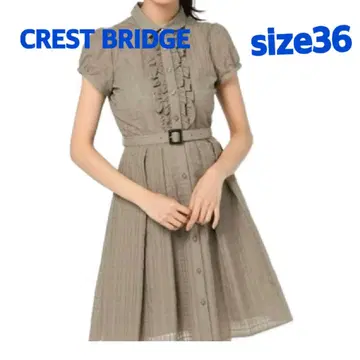 CREST BRIDGE 반팔 브라운 체크 원피스 size 36