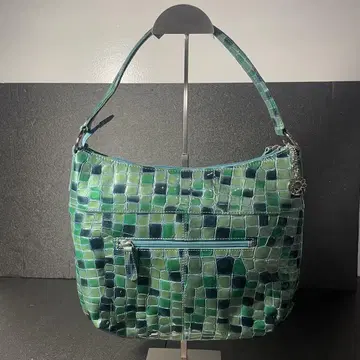 COCCO FIORE 그린 에나멜 가죽 핸드백