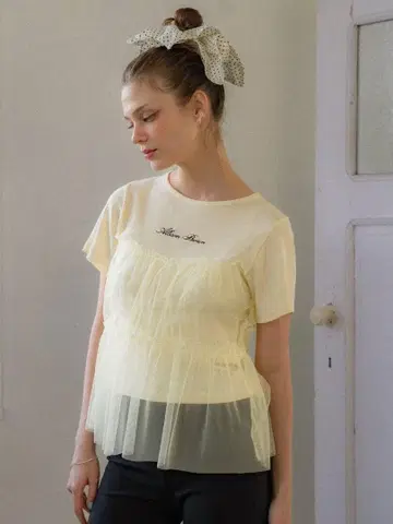 ALLISON BROWN COTTON CANDY TULLE T-SHIRT