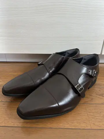 새상품 천연 가죽 비즈니스 슈즈 다크 브라운 일본제 28cm