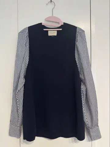 UNITED ARROWS 콤비 퍼프 슬리브 니트 블라우스
