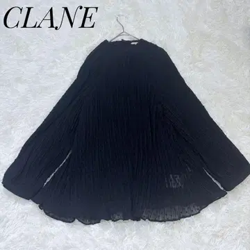 CLANE 클라네 SMOCK TOPS 플리츠 도트 블라우스 블랙