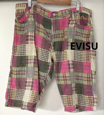 EVISU 에비수 하프 팬츠 거즈 원단 사이즈 34