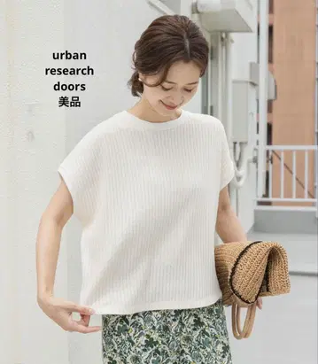 [새상품급] Doors 골지 서멀 프렌치 슬리브 풀오버 반팔 니트