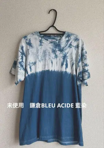 미사용 가마쿠라 BLEU ACIDE 쪽 염색 반팔 티셔츠