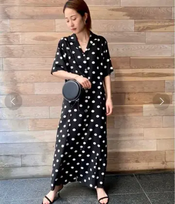 journal standard 레이온 린넨 오픈 카라 셔츠 원피스