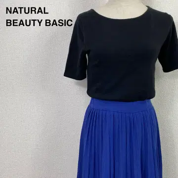 NATURAL BEAUTY BASIC 도킹 니트 원피스 플리츠