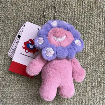 오사카 간사이 엑스포 먘먘 파스텔 컬러 봉제 인형 키링 보라색