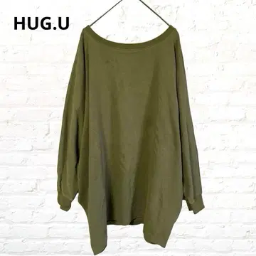 7233HUG.U 허그유 돌먼 슬리브 튜닉 티셔츠 카키 무지