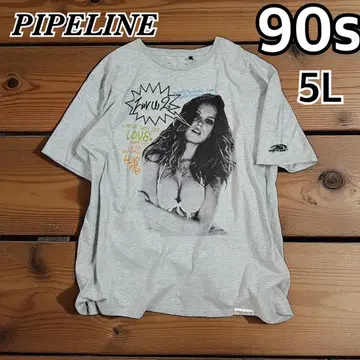 구제 의류 90s PIPELINE 서프 프린트 티셔츠 오버 사이즈 빈티지