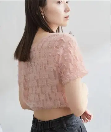 kastane 반팔 티셔츠 페더 튤 Tee 핑크