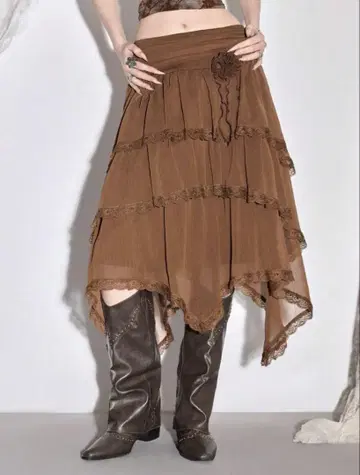 SHEIN ROMWE 스커트 브라운 XS