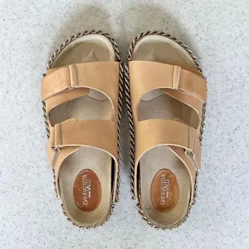 Giambattista Valli 가죽 더블 스트랩 샌들