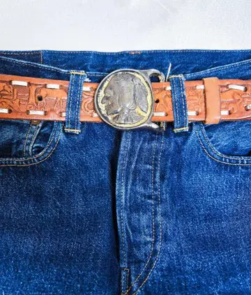 레어 빈티지 goro's 고로즈 벨트 인디언 버클