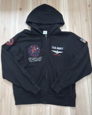 새상품급 AVIREX LTD. TOP GUN U.S. NAVY 후드티