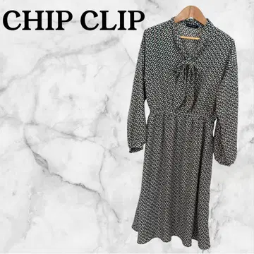 [ CHIP CLIP ] 기하학 패턴 긴팔 셔츠 원피스 고급 빅