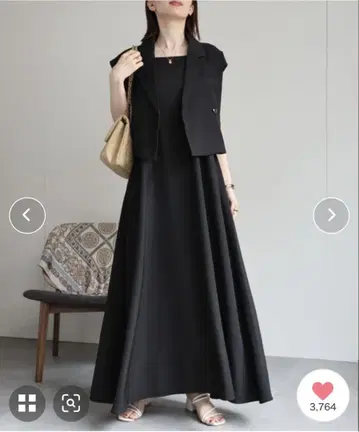 블랙 맥시 드레스 셋업 F 사이즈