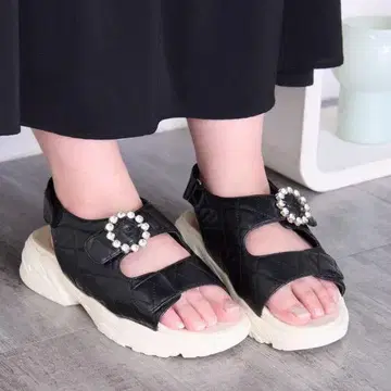 라파 슈즈 통굽 비쥬 버클 스포츠 샌들