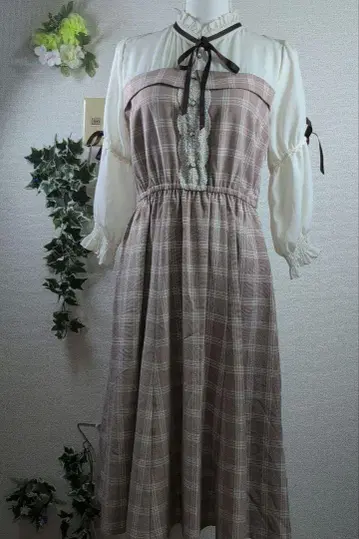 [ axes femme ] 원피스 롱 (프리 사이즈) 체크 무늬