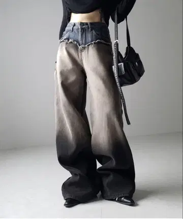 데미지 도킹 그라데이션 빈티지 루즈 데님 XL