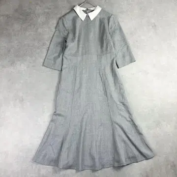 CELFORD 셀포드 화이트 카라 A라인 롱 원피스 2way