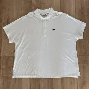 LACOSTE 라코스테 화이트 피케 셔츠 루즈핏 L 사이즈