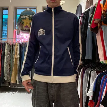EVERLAST 테크 y2k 로고 자수 라인 슬리브 트랙 자켓