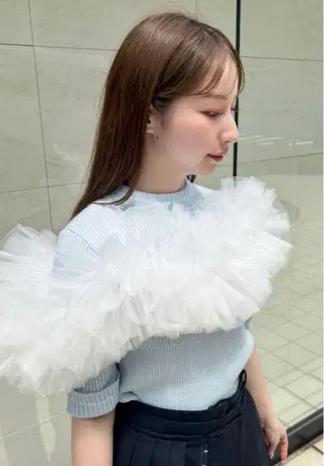새상품 Bibiy GISELLE TULLE KNIT 라이트 블루